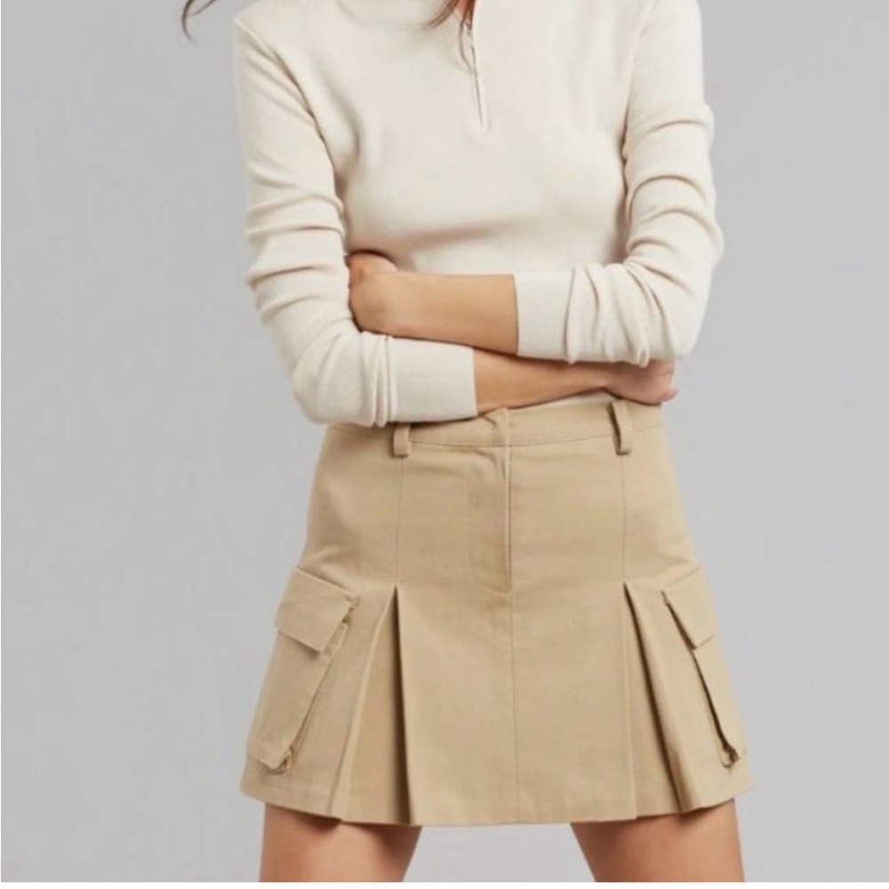 The Frankie Shop Tan Mini Cargo Skirt